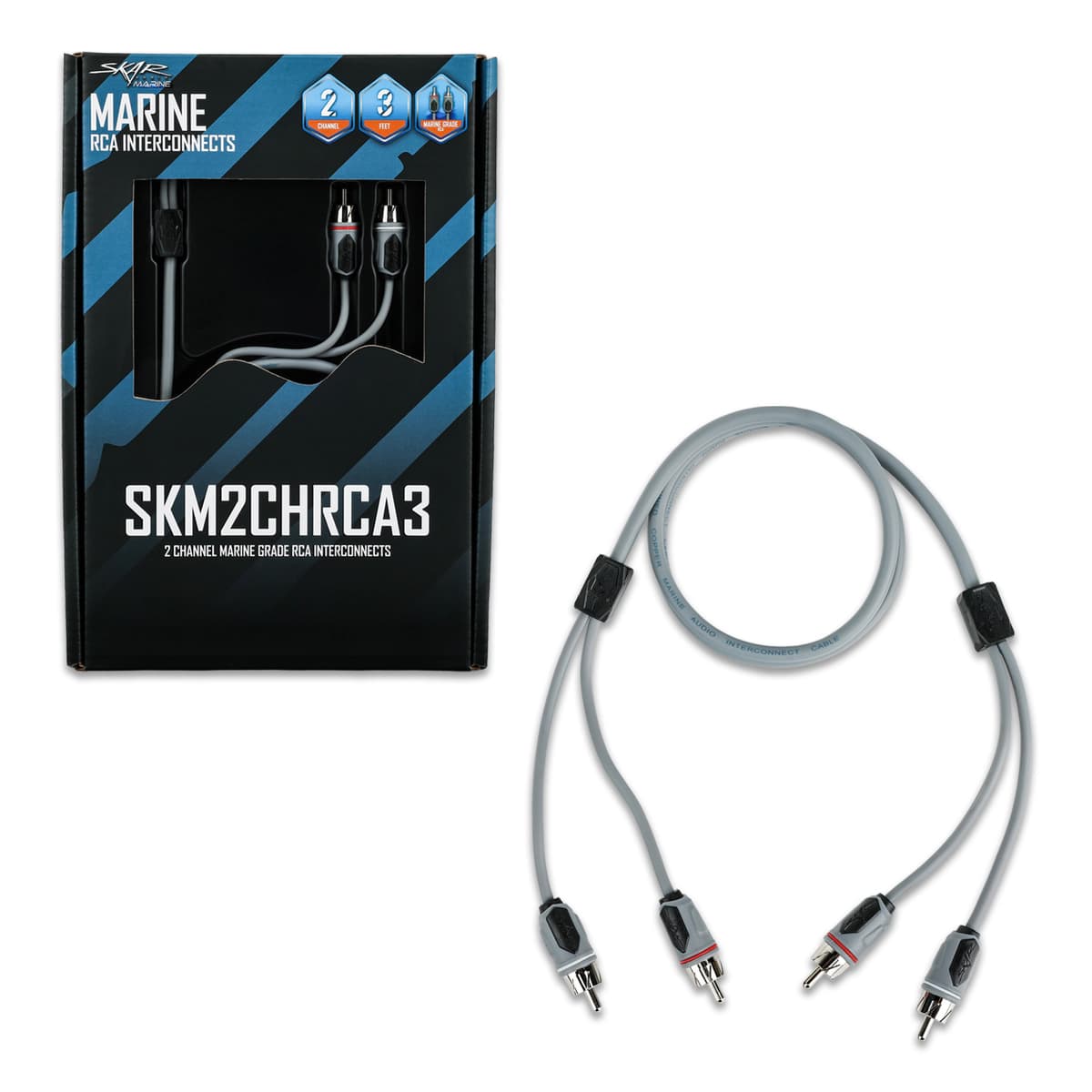 SKM2CHRCA3 | 3 Ft 2-Channel Marine Grade RCA Interconnect Cable