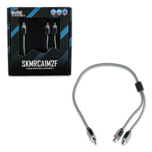 SKMRCA1M2F | 1-Male to 2-Female Marine Grade RCA Y-Adapter Cable