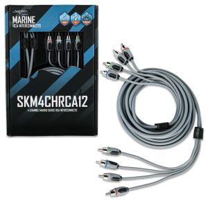 SKM4CHRCA12 | 12 Ft 4-Channel Marine Grade RCA Interconnect Cable