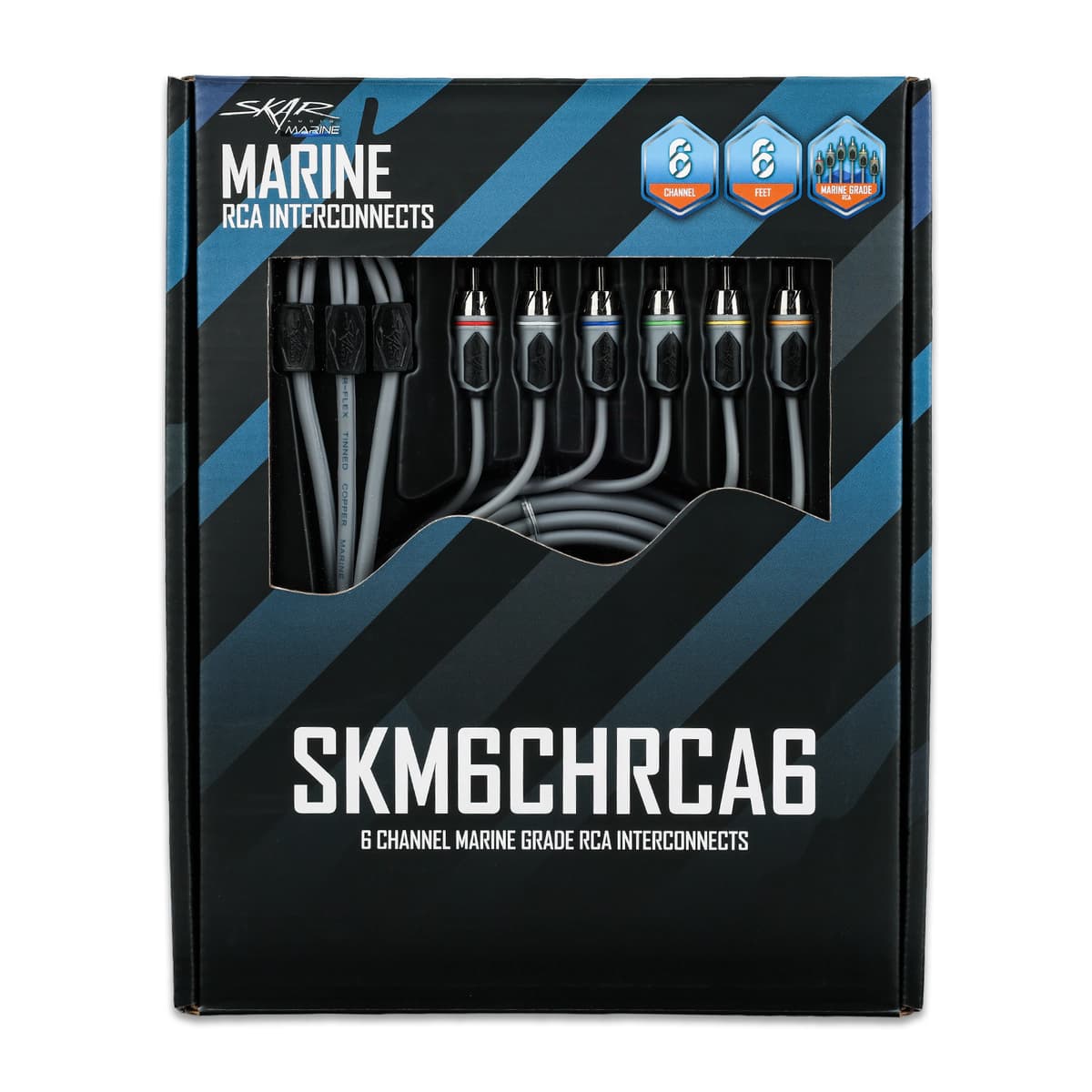 SKM6CHRCA6 | 6 Ft 6-Channel Marine Grade RCA Interconnect Cable - Image 6