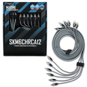SKM6CHRCA12 | 12 Ft 6-Channel Marine Grade RCA Interconnect Cable