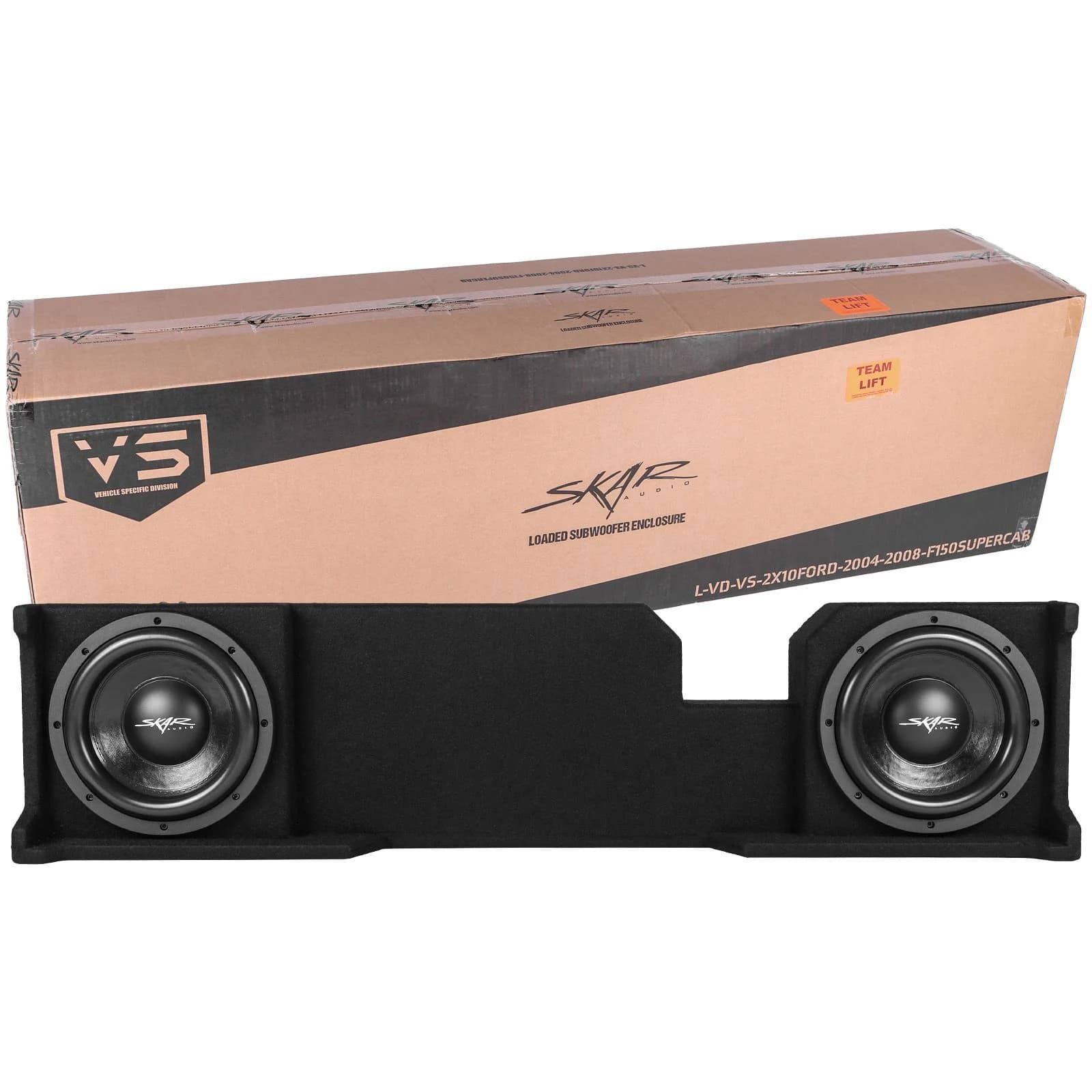 Dual 10" 1,600W Max Power Loaded Subwoofer Enclosure Compatible with 2004-2008 Ford F-150 Super Cab Trucks - Image 8
