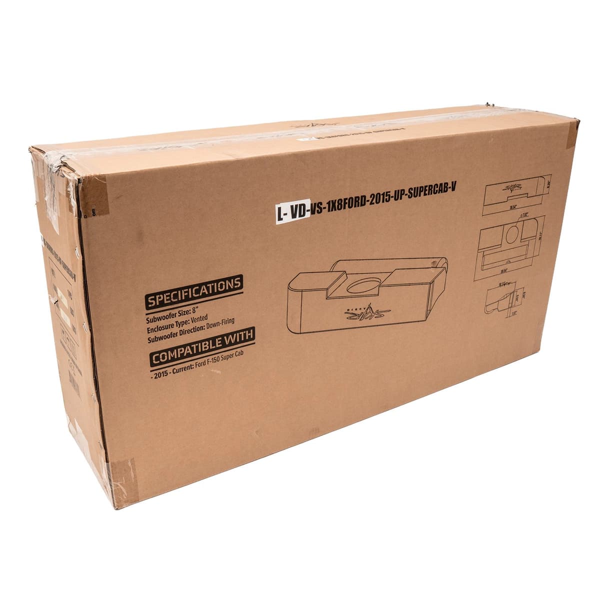 Single 8" Loaded Vented Subwoofer Enclosure Compatible with 2015-2026 Ford F-150 Super Cab Trucks - Image 5