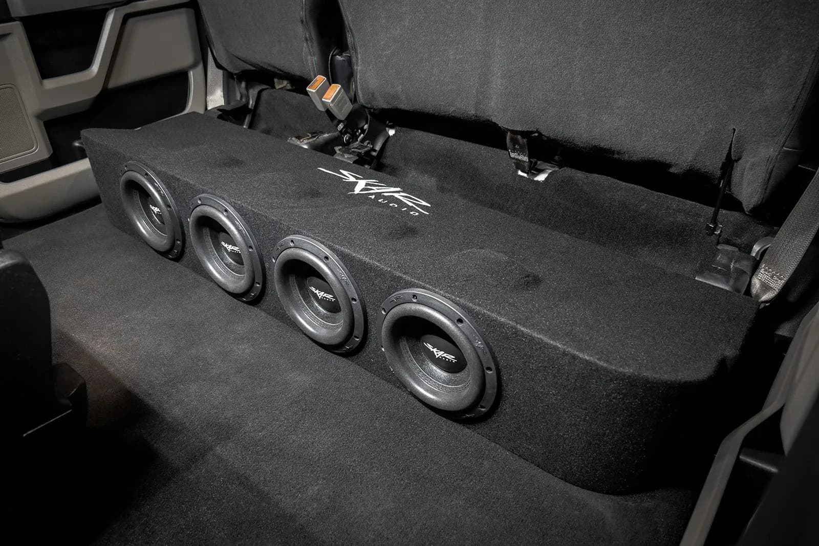 Quad 8" 3,200W Max Power Loaded Subwoofer Enclosure Compatible with 2017-2025 Ford Super Duty (F-250/350/450) SuperCrew Cab Trucks - Image 11