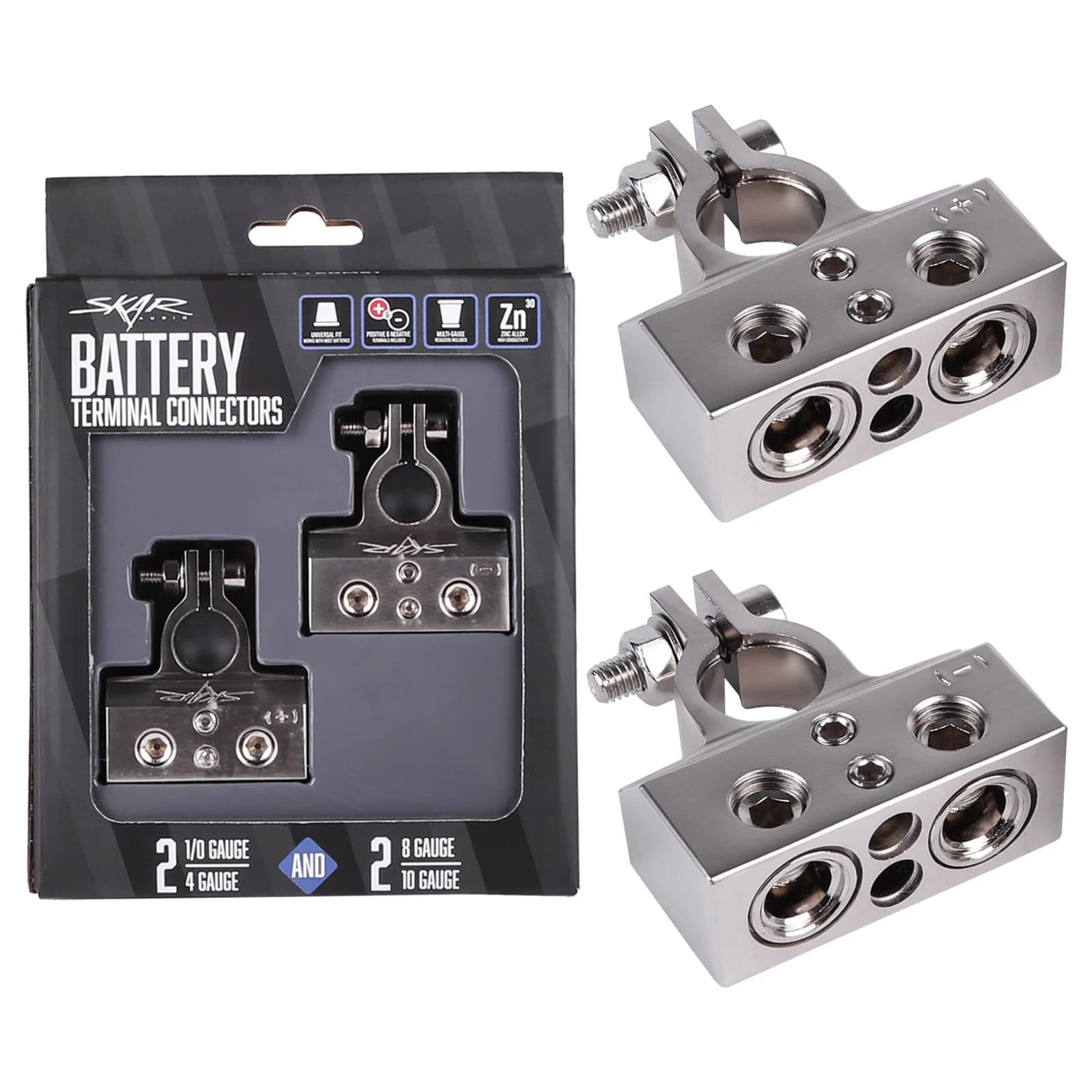 SK-BATTERMS1 | x2 0/4 Gauge and x2 8/10 Gauge (+/-) Top Post Heavy Duty Positive and Negative Battery Terminals - Image 5