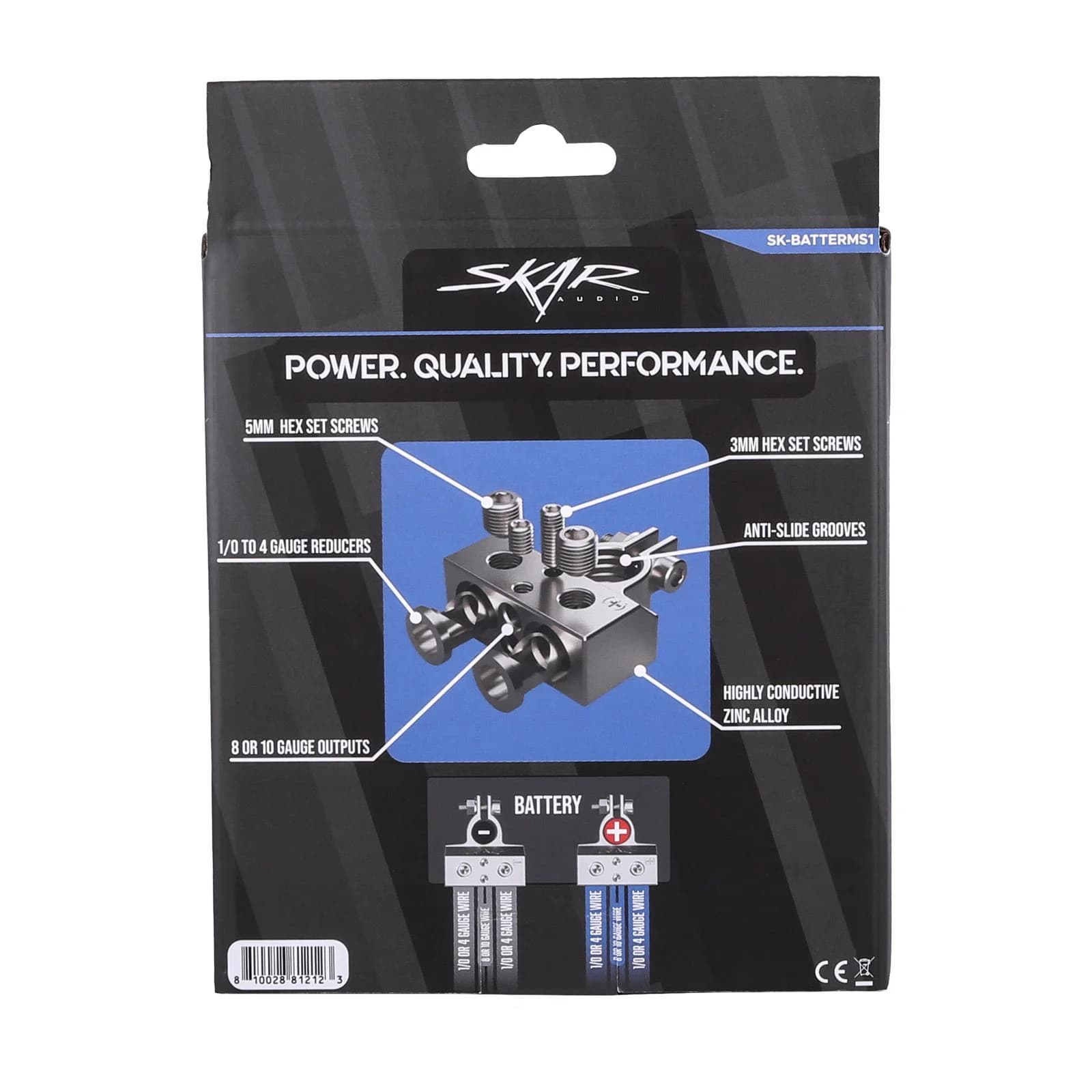 SK-BATTERMS1 | x2 0/4 Gauge and x2 8/10 Gauge (+/-) Top Post Heavy Duty Positive and Negative Battery Terminals - Image 6