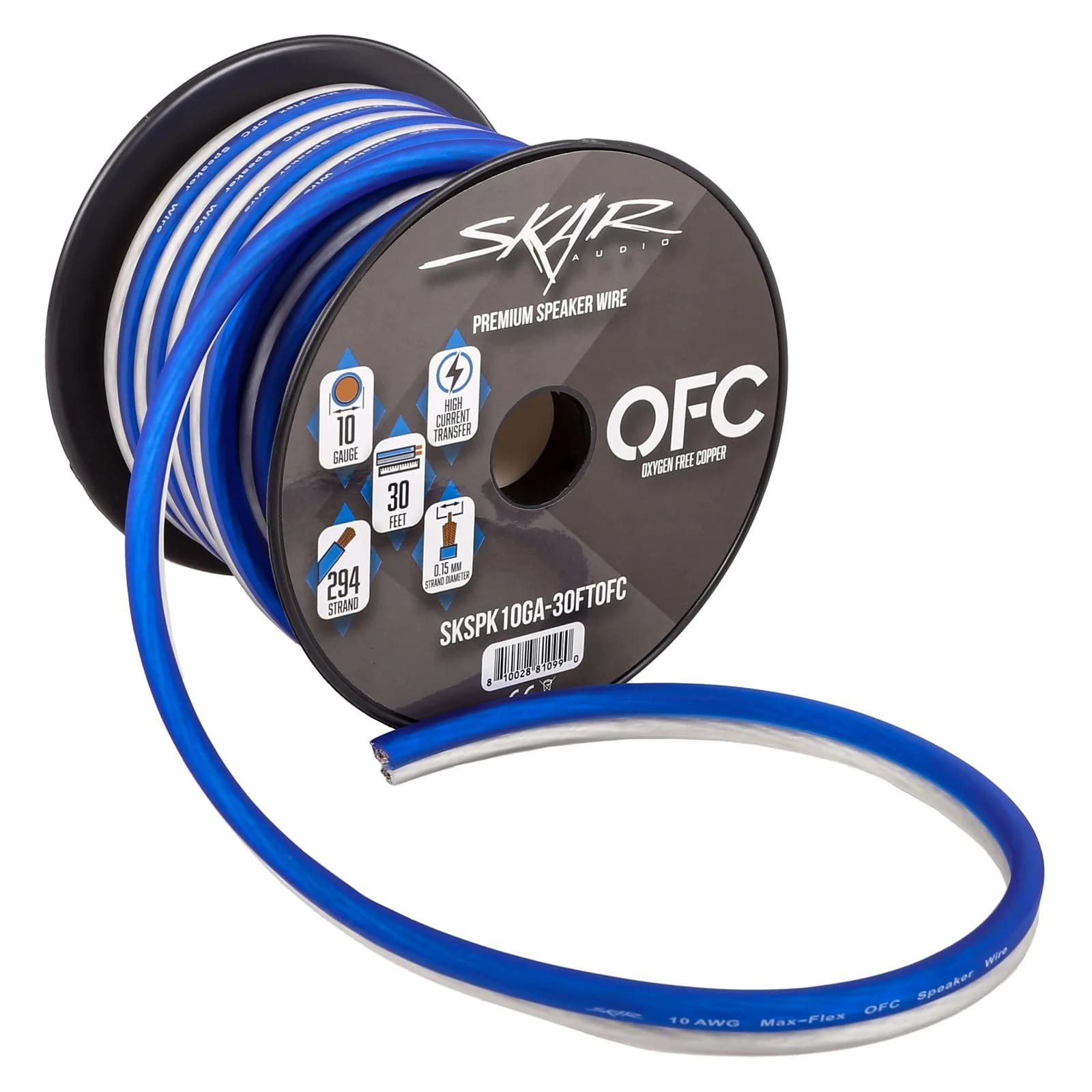 10-Gauge Elite Series Max-Flex (OFC) Speaker Wire - Blue/White - Image 5