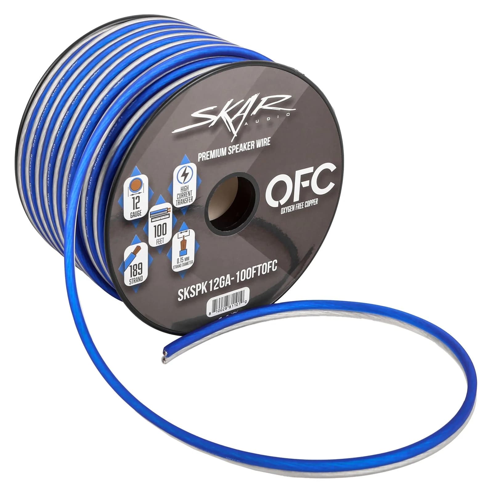 12-Gauge Elite Series Max-Flex (OFC) Speaker Wire - Blue/White - Image 5