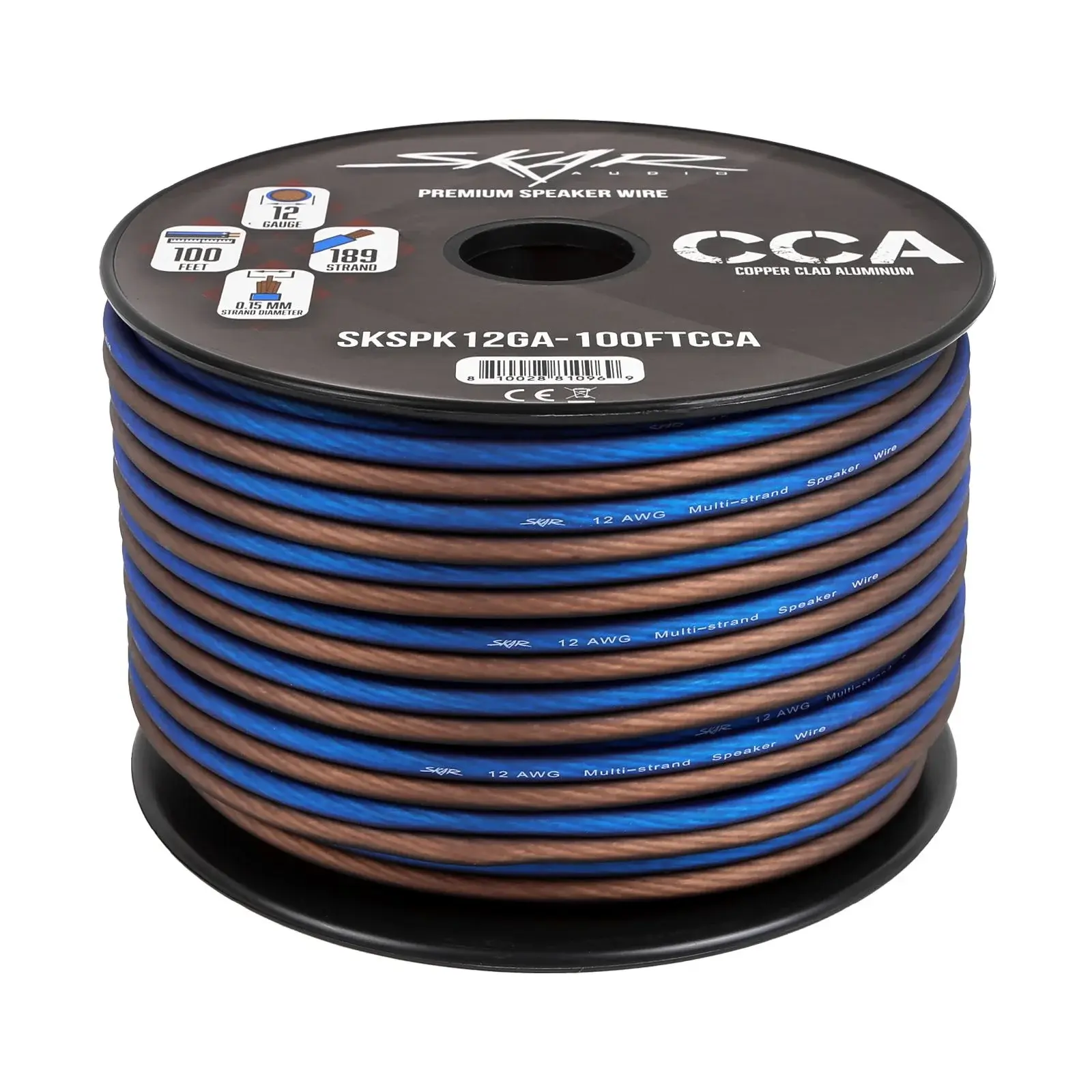 12-Gauge Performance Series (CCA) Speaker Wire - Blue/Brown - Image 2