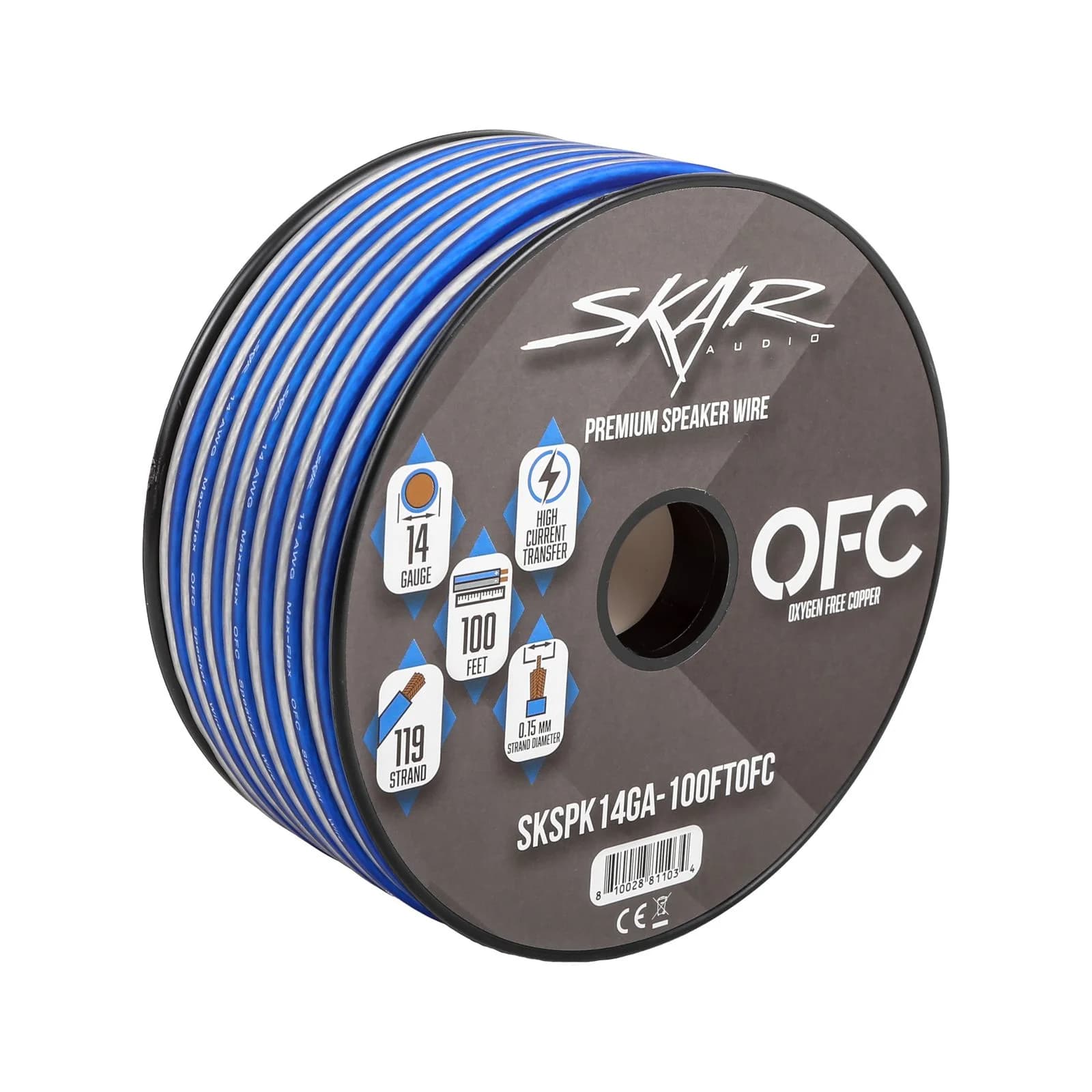 14-Gauge Elite Series Max-Flex (OFC) Speaker Wire - Blue/White