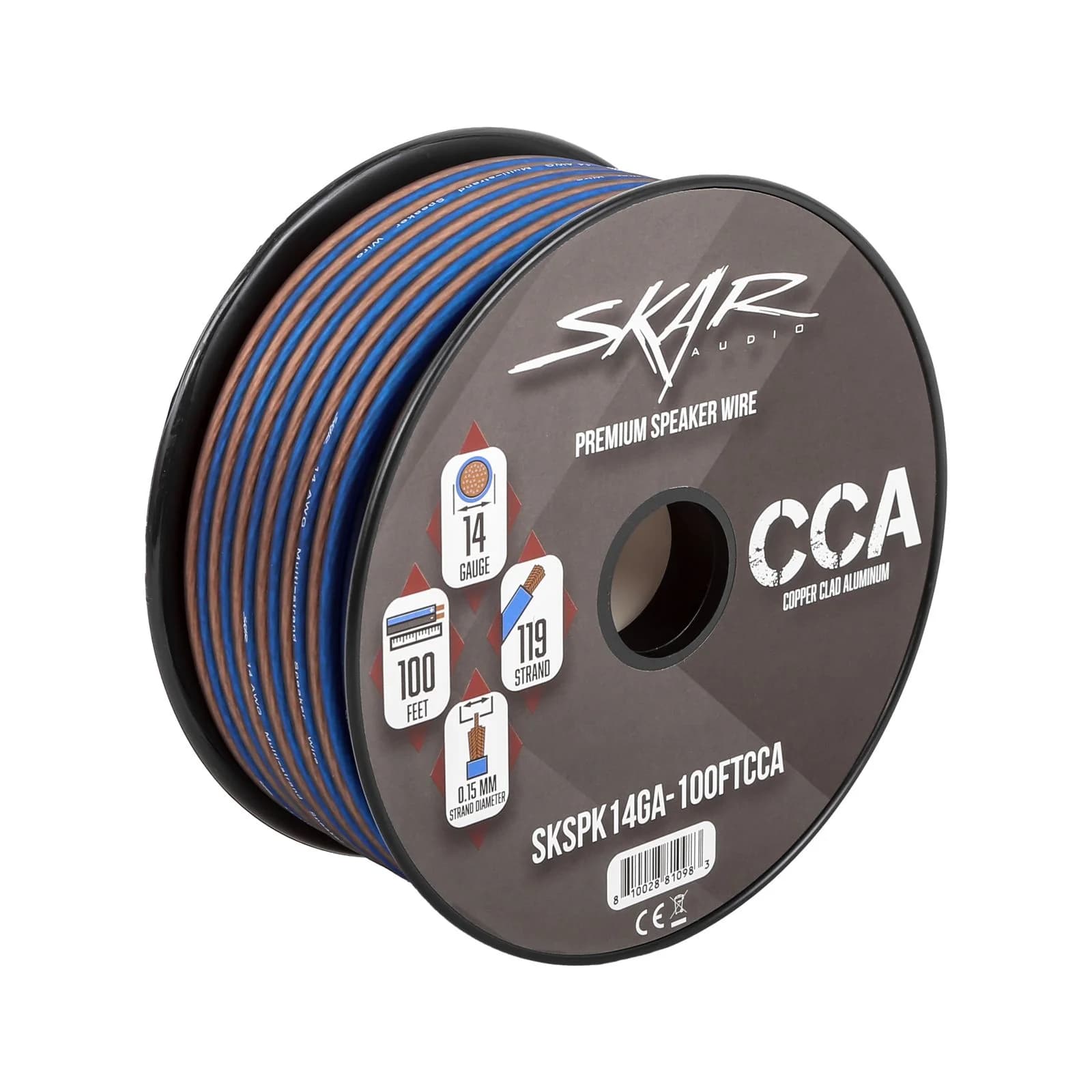 14-Gauge Performance Series (CCA) Speaker Wire - Blue/Brown