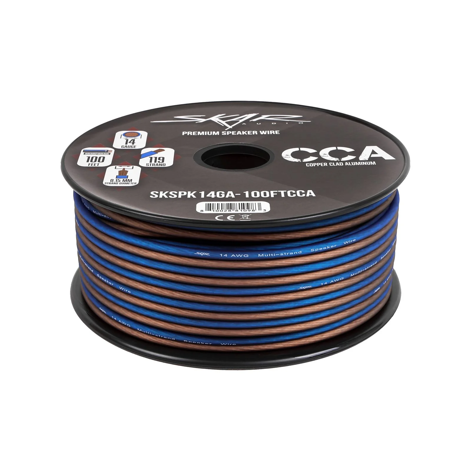 14-Gauge Performance Series (CCA) Speaker Wire - Blue/Brown - Image 2